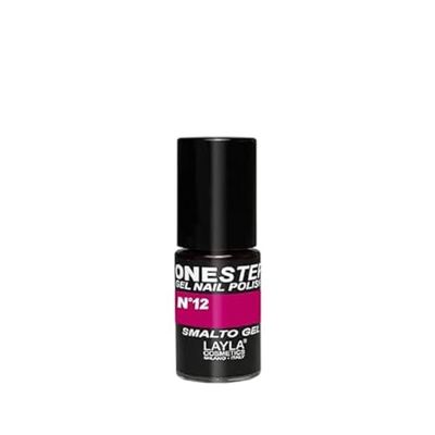 LAYLA ONE STEP Smalto Semipermanente in Gel 3-in-1 Veloce e Facile Applicazione Durata 3 Settimane Alta Pigmentazione Senza Strato di Dispersione 5ML Layla Cosmetics N.12 PINK OF ME (Rosso)