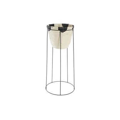 MACETERO FIBRA METAL 30X30X62 NATURAL