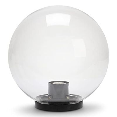 Globe de jardin, lampadaire extérieur 200 mm, douille E27, compatible LED, étanche IP44, sphère pour jardin, parcs, copropriétés, terrasses. Transparent
