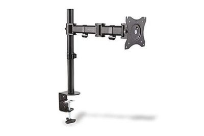 DIGITUS Suporte para monitor, braçadeira de secretária, 1 monitor, até 27 polegadas, até 1 x 8 kg, VESA 75 x 75, 100 x 100 - preto