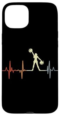 Cheerleading Heart Line Vintage Cheerleader Heart Rate Case for iPhone 15 Plus
