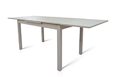 Dmora Table de salle à manger extensible, Table moderne avec rallonges, Console extensible, cm 80x130 / 210h76, Couleur frêne blanc