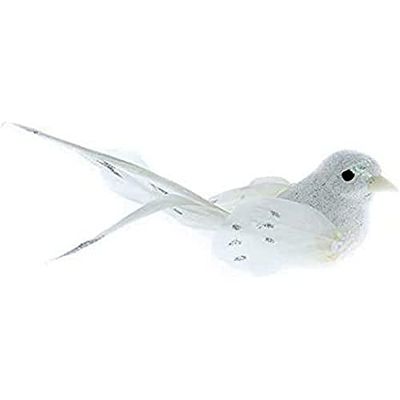 Artemio Oiseaux décoratifs Blanc (sur Pince) 2 pièces