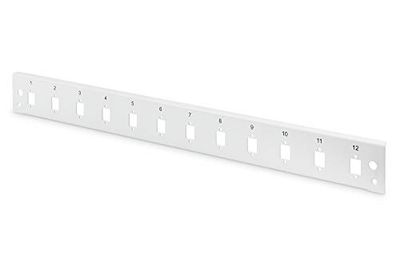 DIGITUS FO front panel, 1U, quick lock, 12x LC DX, SC SX E2000 SX, vertically, color grey (RAL 7035)