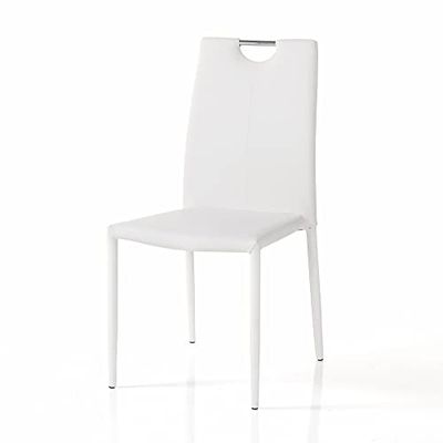 Oresteluchetta Set van 4 stoelen Presley White stoel, kunstleer, wit, H.91 x B44 x D.51, 4 stuks