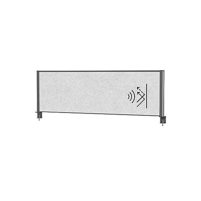 MAUL MAULconnecto, Separador acústico de mesa (160 x 50 cm, para escritorio, en oficina y práctica, con base de sujeción, optima como protección visual y aislamiento acústico, fieltro hipoalergénico