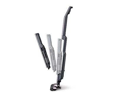 Woozoo, Aspirador 2 en 1 sin cable / de mano, Fuerte succión 11000Pa, Ligero, Filtro HEPA, Para tela, coche, sofá, PC o suelo - SCD-160P - Gris metalizado