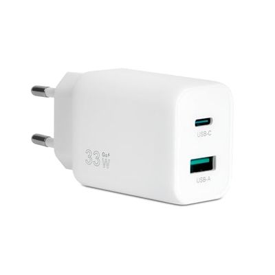 VulTech Universele oplader CC-367PDCUGWH 2 poorten Type-C + 1 USB-poort PD67 QC 3.0 GaN 67W PPS - compacte afmetingen