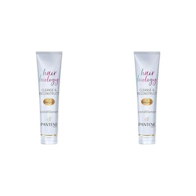 Pantene Hair Biology Cleanse and Reconstruct Clarifying Hair Conditioner, 160ml (Pack of 2)