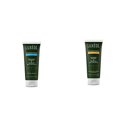 Luxéol – Shampooing Fortifiant – Redonne Force et Vitalité aux Cheveux – Made in France – 200 ml. & Shampooing Réparateur – Nourrit, Répare, Protège les Cheveux – Made in France – 200 ml