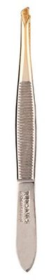 Titania Solingen pinzette, stretta, inclinato, pizzo placcato oro, 1er Pack (1 X 11 G)