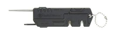 Smith & Wesson Affilacoltelli unisex con lati fini e grossolani, cacciavite, costruzione resistente e portachiavi per sopravvivenza, caccia, all'aperto ed EDC, nero, taglia unica