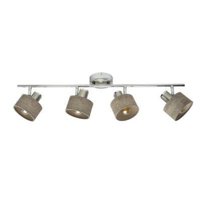 PRENDELUZ Regleta de 4 Focos Orientables, Cromo-Níquel, 16x73x10 cm, Ideal para Iluminación de Ambientes y Decoración Interior.