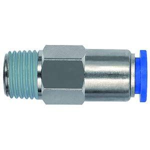 Ger. Clapet anti-retour "Blue Serie" - Schl. Pour un diamètre extérieur de 6 mm de diamètre, R 1/8 a. Charge maximale : 10 bars, plastique/MS vern.
