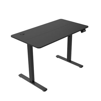 Mars Gaming MGD-ERGOPRO, Elektrisch In Hoogte Verstelbaar Bureau 73-118cm, Ergonomisch Oppervlak van Carbonvezel, Metalen Frame, Koptelefoonhouder en Kabelbeheer, Verstelbaar Bureau 110x60cm, Zwart