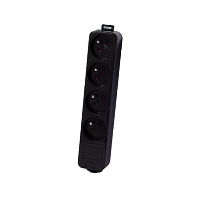 CHACON Base múltiple sin Cable 4 x 16 A - Negro
