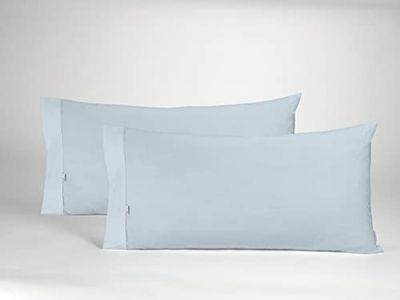 Pack de dos fundas de almohada, color azul celeste. 45x80 cm