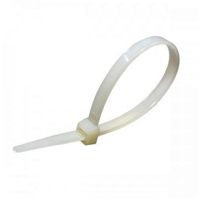 Merriway BH03704 (100 Pcs) Nylon Cable Tie White 4.8 x 370 mm (3/16 Inch x 14.1/2 Inch) - Pack of 100 Pieces