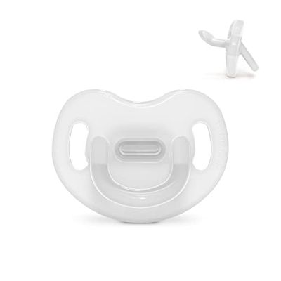 Suavinex, Siliconen fopspeen voor baby's van 0 tot 6 maanden, anatomische speen super zacht en flexibel, ideaal om te slapen, kleur essence, transparant