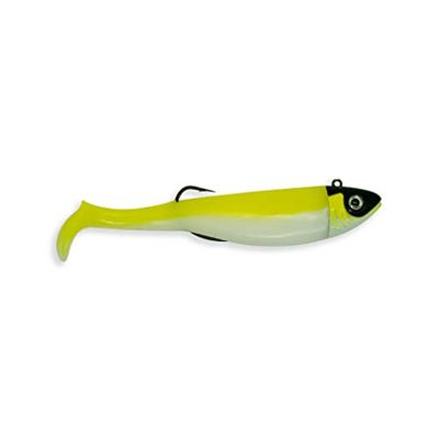 Bass Exciter Weedless Soft Bodied Lure - 9 cm, 20 gm, met scherpe stuwkracht, beschikbaar, zoet- of zoutwater, viscadeaus voor mannen. (2 stuks/pak) (geel)