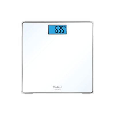 Tefal Classic Personal Scales 31 x 31 cm Maximum Capacity 160 kg Graduation 100 g Backlit Display Batteries Included PP1501V0 White