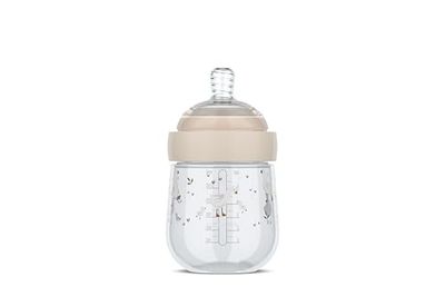 Mepal - Babyfles Mio Little Dutch - Transparante dop voor opslag - Anti-koliek babyflessen - Spiraalvormig ontwerp voorkomt verstoppingen - Medische siliconen - 165ml - Little Goose