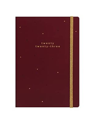 Letts Golden Agenda 2023 - Agenda (tamaño A5, tamaño A5), color burdeos