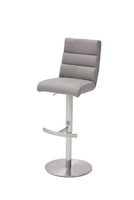 Robas Lund Tabouret de Bar Gris glacé, Tournable 360°, Optique Nubuck, Chaise Bar réglable en Hauteur, Giulia B