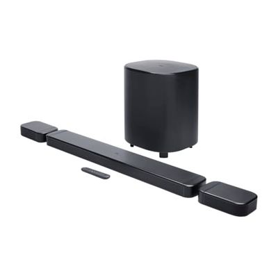 JBL Bar 800 MK2, 7.1-kanałowy soundbar Bluetooth do telewizora z odłączanymi głośnikami, 10-calowym subwooferem, Dolby Atmos, HDMI eARC, Wi-Fi, 4K, PureVoice 2.0 i MultiBeam 3.0, czarny