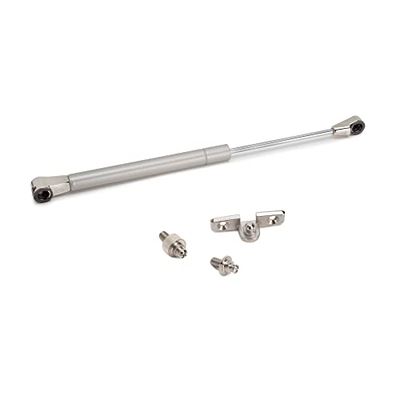 Emuca - Pistone diametro 12 Thin con agganci per ante per pensili, 8 kg, Verniciato nichel opaco, Acciaio e Tecnoplastica, 1 un