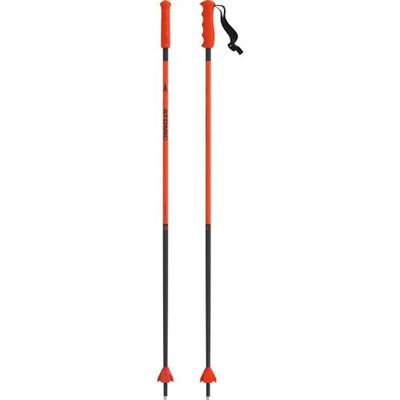 ATOMIC REDSTER JR skidstavar – längd 100 cm – skidstavar för barn i rött – tillförlitlig 3 x aluminiumskidstav – ergonomiskt JR-handtag på käppen – stavar med 40 mm racingplatta