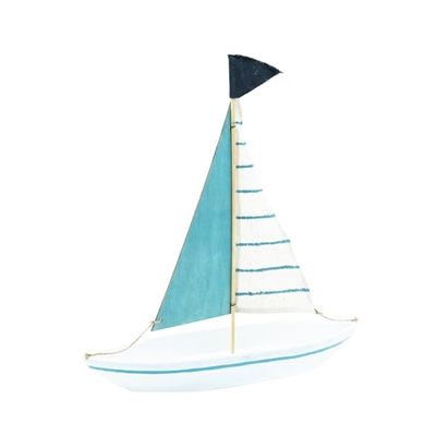 HEITMANN DECO Barco de Vela de Madera, 3,9 x 0,95 x 4,1 cm