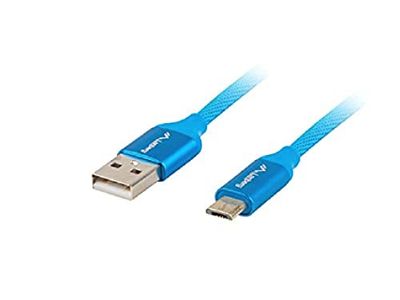 LANBERG USB 2.0 stekker/Micro USB-stekker Quick Charge 3.0 3M blauw