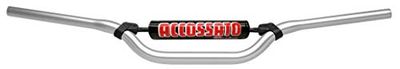 Manubrio accossato made in italia d.22, aprilia rx 6v 50 cc (2001-2002), colore argento e paracolpi blu (sh4b)