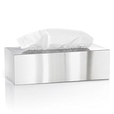 Blomus 6660 Caixa de lenços Nexio em prata polida, aço inoxidável, prateado, 23,8 x 12 x 7,5 cm