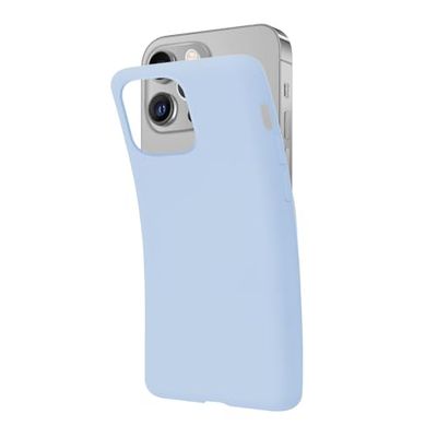 SBS Cover per iPhone 13 Pro Max Azzurro Cement Pantone 2127 C, Custodia Morbida e Flessibile Antigraffio, Cover Sottile e Comoda da Tenere in Tasca, Custodia Compatibile con Ricarica Wireless