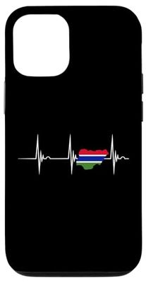 Gambian Roots Gambian Flag Heartbeat EKG Pulse Map Gambia Case for iPhone 12/12 Pro