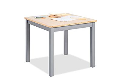 Pinolino Tavolo per bambini Fenna, in legno di pino massello, altezza tavolo 51 cm, per bambini dai 2 ai 7 anni, laccato grigio e trasparente