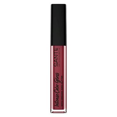 Sante Cosmetici naturali lucidalabbra naturale con finitura lucida, burro di karitè per labbra curate, Intense Color Gloss, n. 03 Stubborn Plum, 1 x 5,3 ml