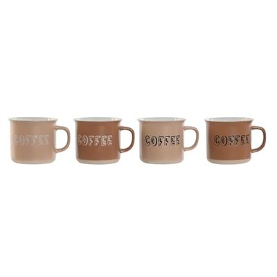MUG SET 4 GRES 9X7X8 285ML MARRON