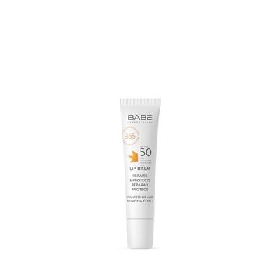 LABORATORIOS BABÉ - Fotoprotector Solar Lip Balm SPF 50 | Labbra | Consistenza cremosa | Ripara e protegge dalle radiazioni solari e dalle aggressioni esterne, 15 ml