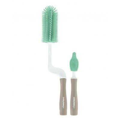 kikka boo - Siliconen borstel voor flessen en zuigers 2 stuks mint