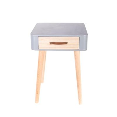 THE HOME DECO FACTORY HD3740 mesa de cabeceira cinzento HD3740-LGSP, madeira, 35x35x48 cm