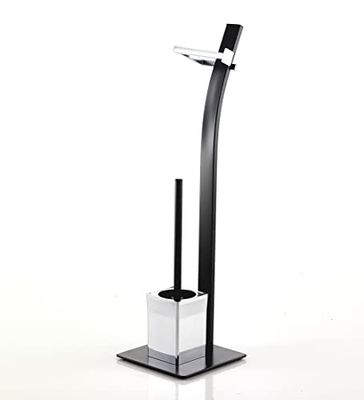 Oresteluchetta Columna Porta Cepillo y Papel higiénico, Acero, caña de Fusil, 70 x 20 x 20 cm (Alto x Ancho x Profundo)