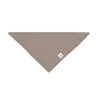 LÄSSIG Baby Kids Muslin gecertificeerd GOTS Mull Triangle slabbetje katoen drukknop 2-laags/Bandana taupe