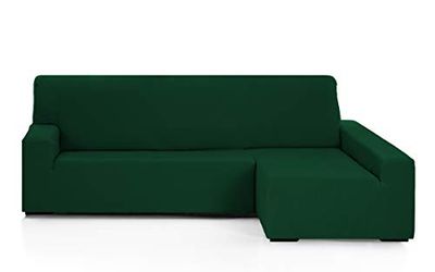 Martina Home Funda Chaise Longue Elástica EMILIA Brazo Derecho Largo (visto de frente), Verde Botella