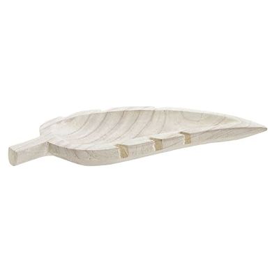 Centre de table DKD Home Decor Feuille Bois de Paulonia (37,5 x 16 x 3 cm)