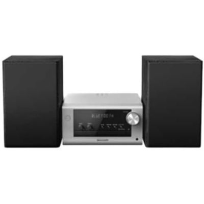 Panasonic SC-PM700EG-S Neat Micro Hi-FI Système Stéréo Compact avec CD, FM Radio, USB et Bluetooth, Haut-parleurs 80 W, Commande De Grave, Argenté