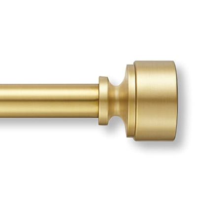 MODE Tringle à rideaux simple avec embouts de poignée de porte Mod – 183 à 366 cm – Doré
