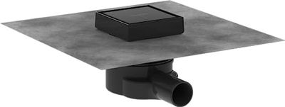 hansgrohe RainDrain Spot, set completo de desagüe, desagüe ducha cuadrado 10 x 10cm, alicatable, negro mate